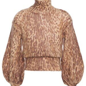 ZIMMERMANN  Leopard-Print Mohair-Blend Turtleneck Sweater